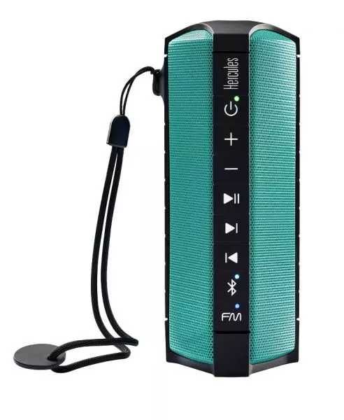 Coluna Bluetooth com rádio FM, marca Hercules DJ, Rush