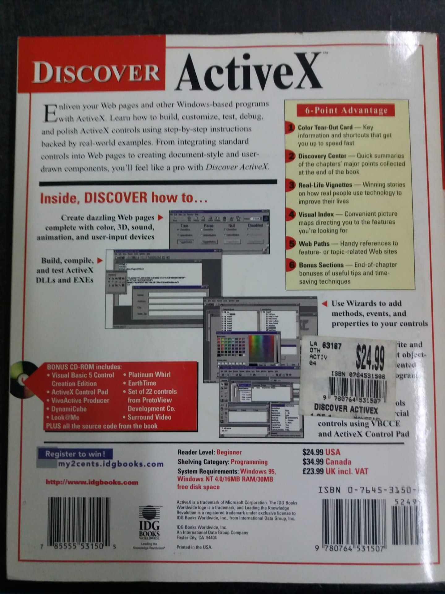 Livro "Discover Activex" com CD