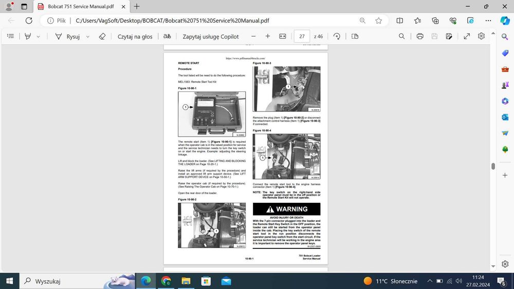BOBCAT Serwisówki Manuale Paczka PDF Service Manual Części Instrukcje