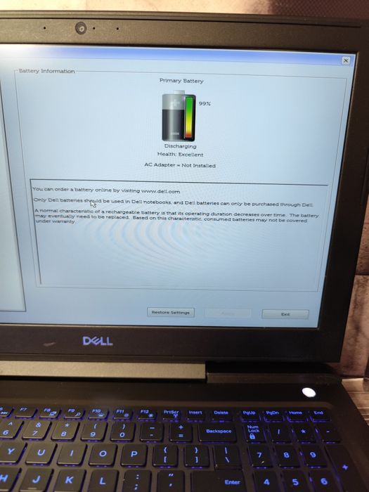 Dell G7 7588 15.6 FHD 1060 6 gb I7 8750H 16 ram 512 nvme EX bat