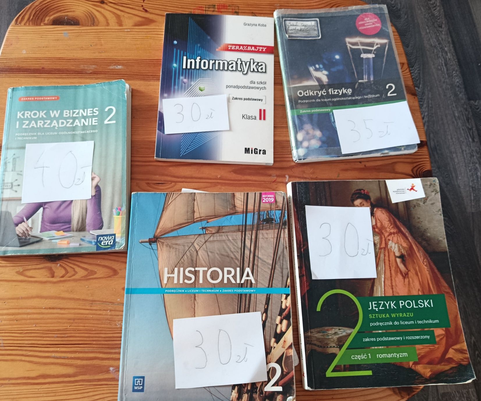 Sprzedam podręczniki do klasy 1 i 2 szkoły średniej