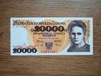 20000 zł 1989  G  st. 1 UNC-  Rzadka Seria L6