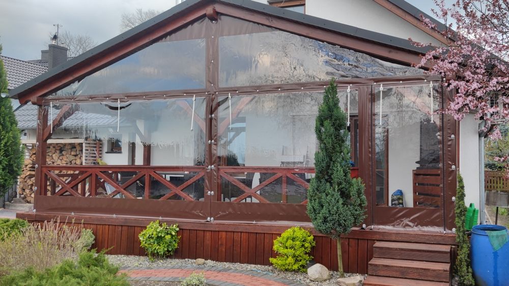 Osłona Zabudowa Tarasu Altanki Całoroczna Plandeka Na Wymiar Zamki