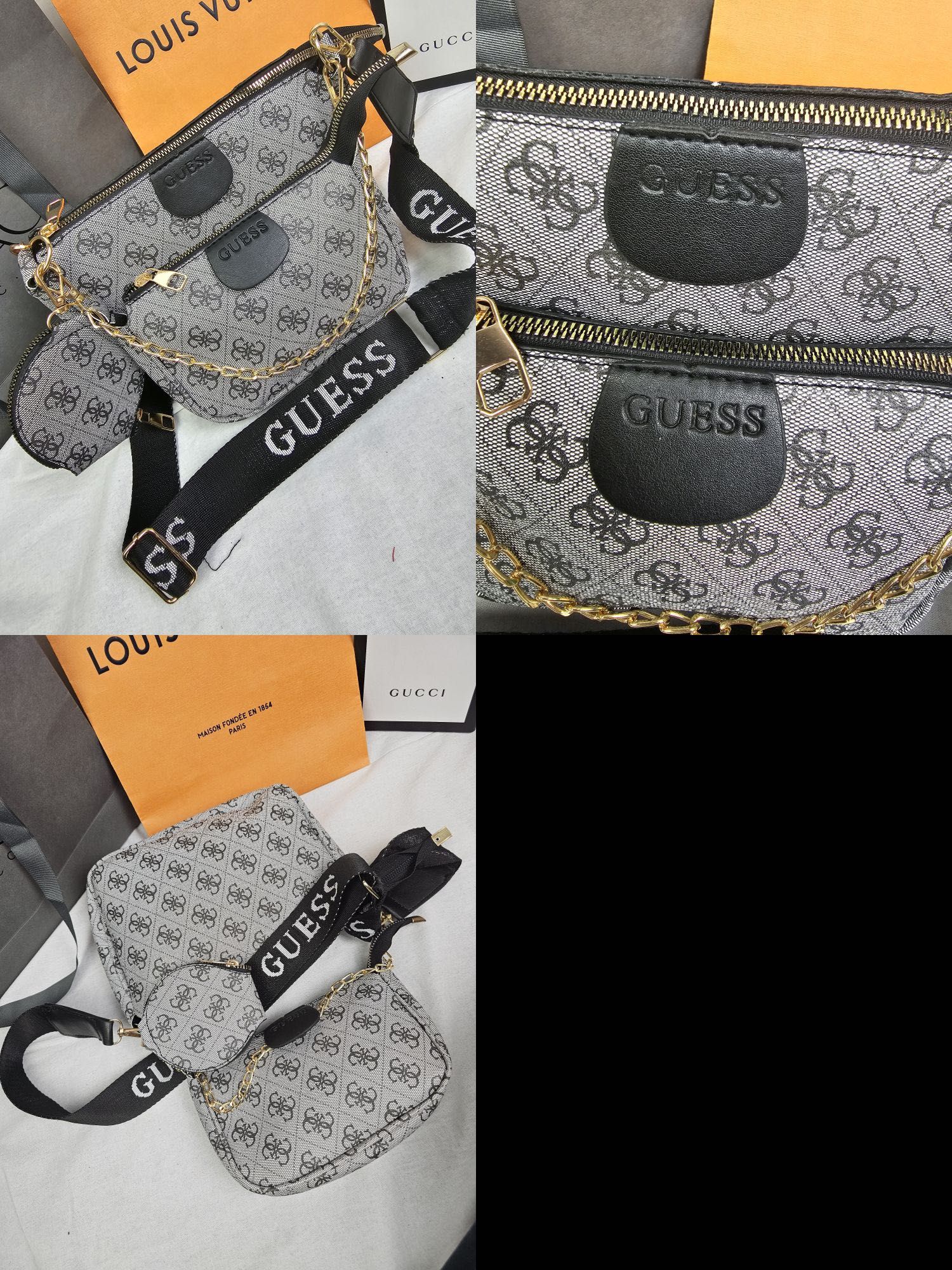 Torebka Guess 3w1 monogram torebki zestaw Premium