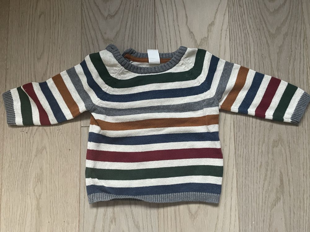 H&M sweterek w paski rozmor 68 cm
