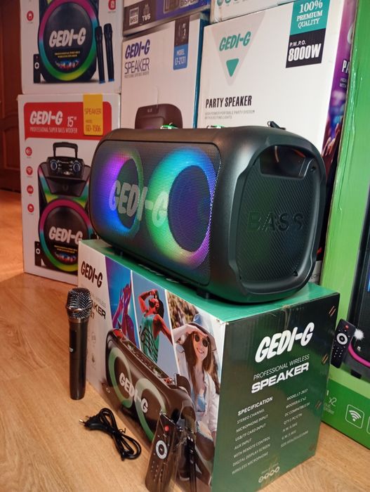 Блютуз караоке акустика GeDi-02(SD,USB, FM) ПультДУ,микрофон