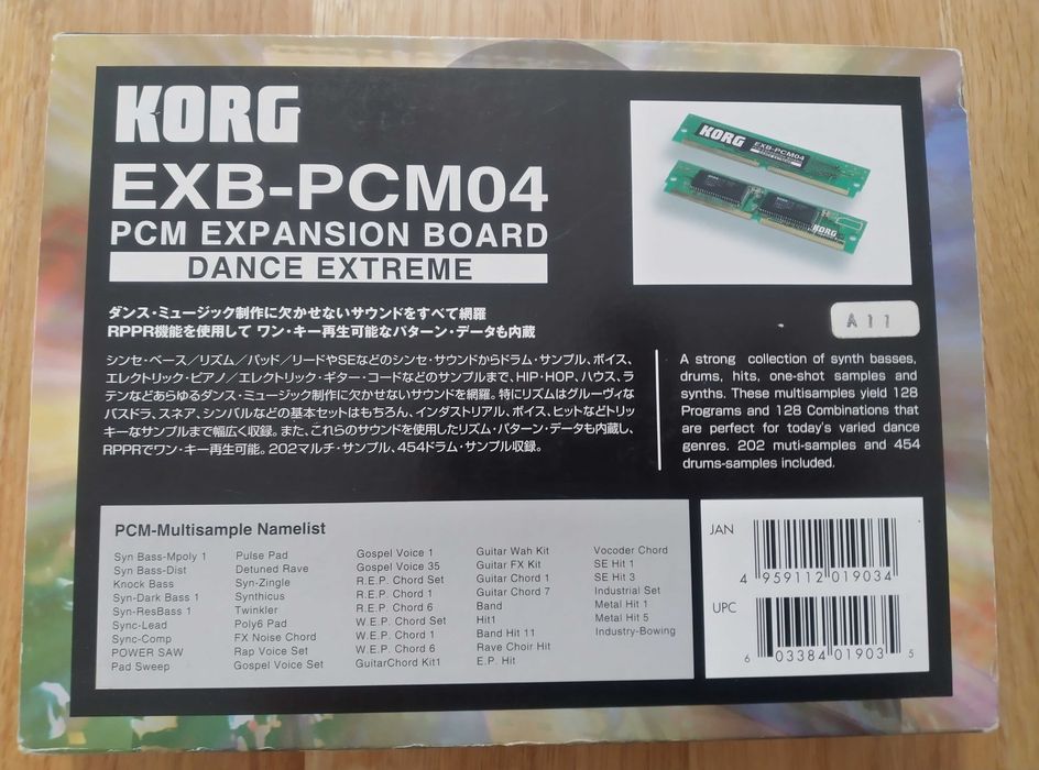 Korg EXB-PCM04 "Dance Extreme" KARTA dla Korg Triton+Karma, RZADKIE