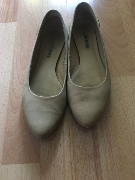 Buty baleriny Harpers, skórzane, beżowe, roz. 36 - używane, stan dobry