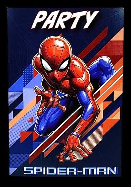 Zaproszenia urodzinowe z kopertami Spider-Man Party Marvel