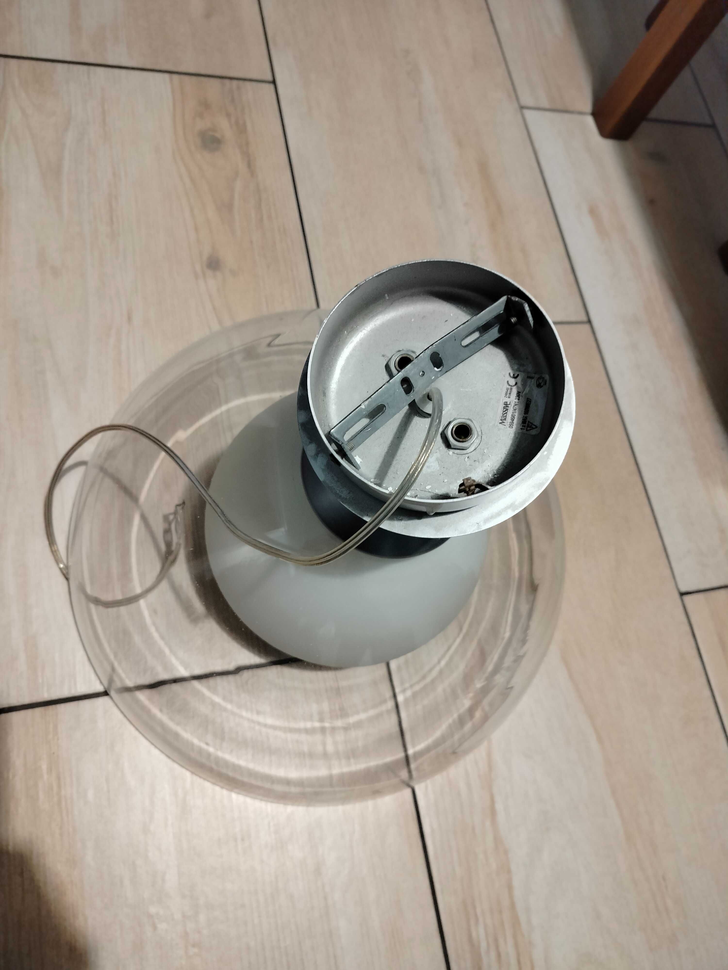 Szklana lampa sufitowa Massive wisząca półokrągła