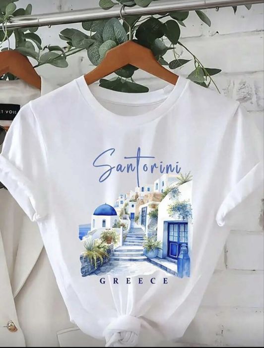 Koszulka damska  „Santorini – Greece”, rozmiar M