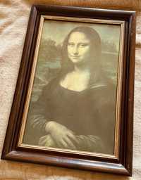 Obraz Mona Lisa w drewnianej ramie ze szkłem