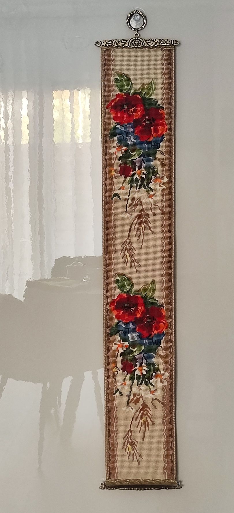 Sonetka/sonnette/gobelin/taśma/haft krzyżykowy na płótne, 105*16 cm