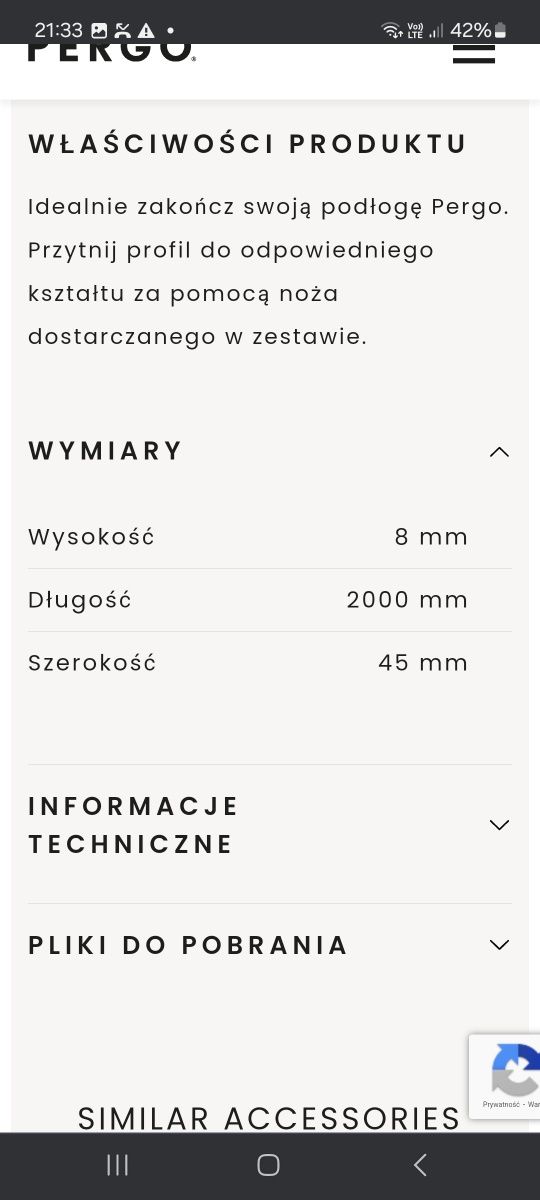 Pergo profil Dąb Naturalny Ardeche