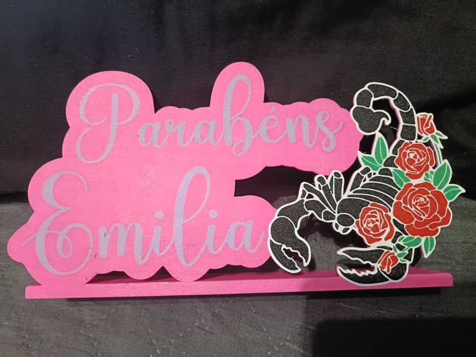 Placa Personalizada em 3D – Toppers bolos com Tema Signo ou outros