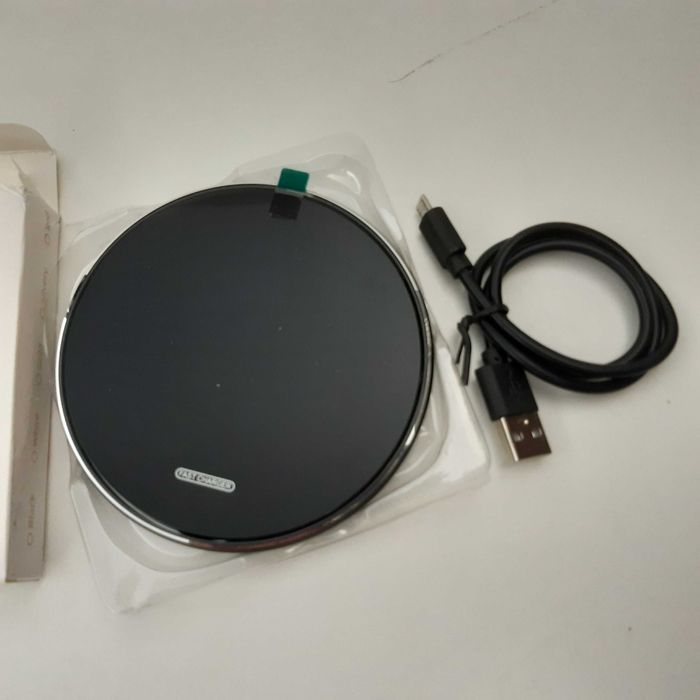 Carregador Wireless Qi 10W 2A 10cm Espelhado Novo