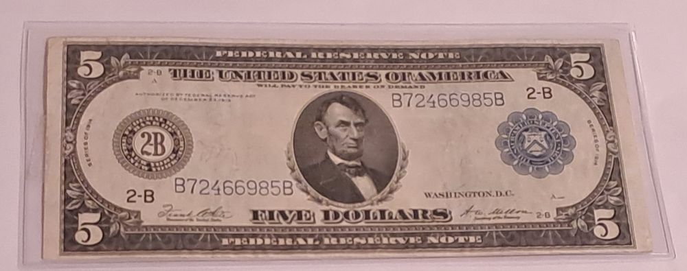 5dolarów USA Large size z 1914r.