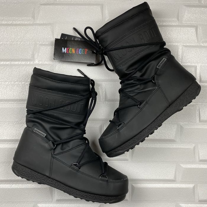 MOON BOOT Waterproof Снігоходи Mid Rubber чоботи черевики жіночі чорні
