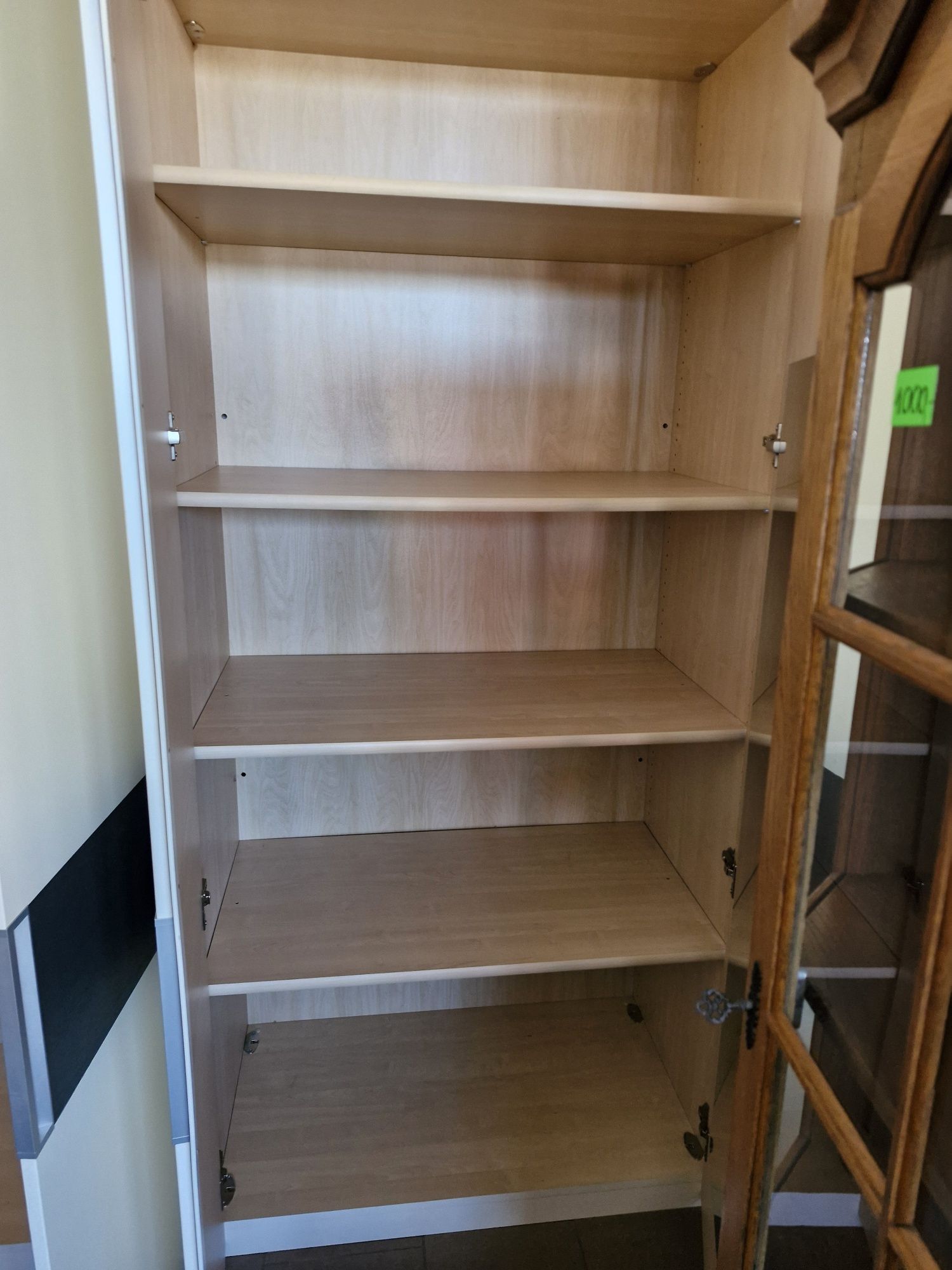 Szafa 6-drzwiowa biała półki drążki dł. 3 m wys. 222 cm stan bdb