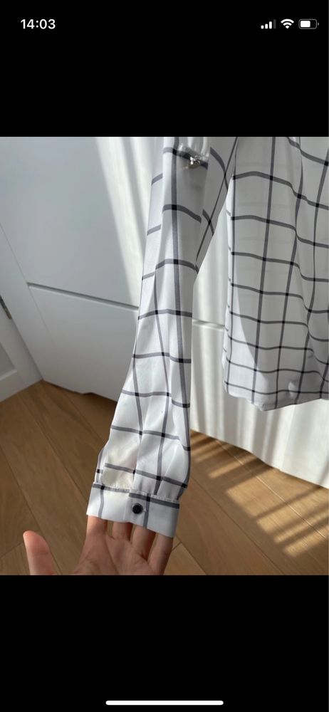Biała koszula w kratę mohito