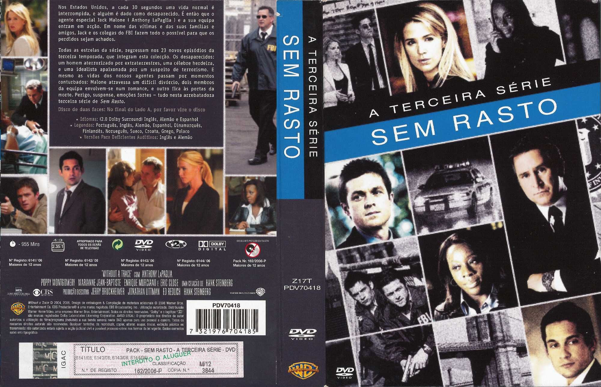 Séries Originais em DVD  -  “Sem Rasto” Temporadas 1 a 5