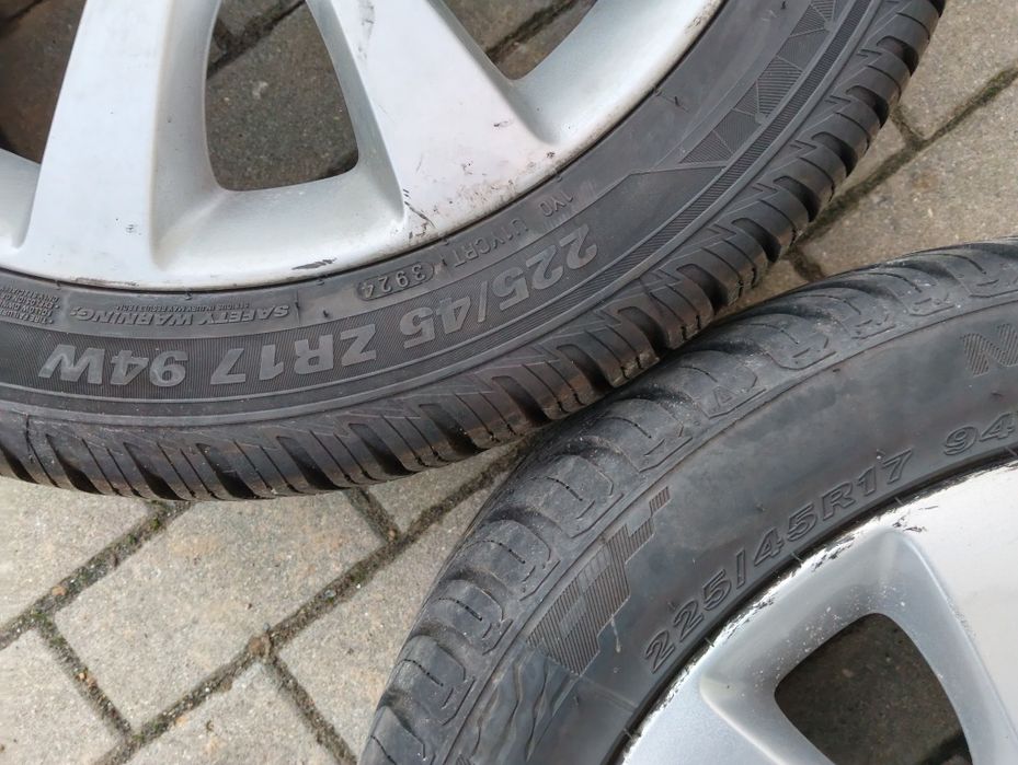 Koła całoroczne opony jak nowe 225/45/17 5x110 et 35 Opel Meriva, astr