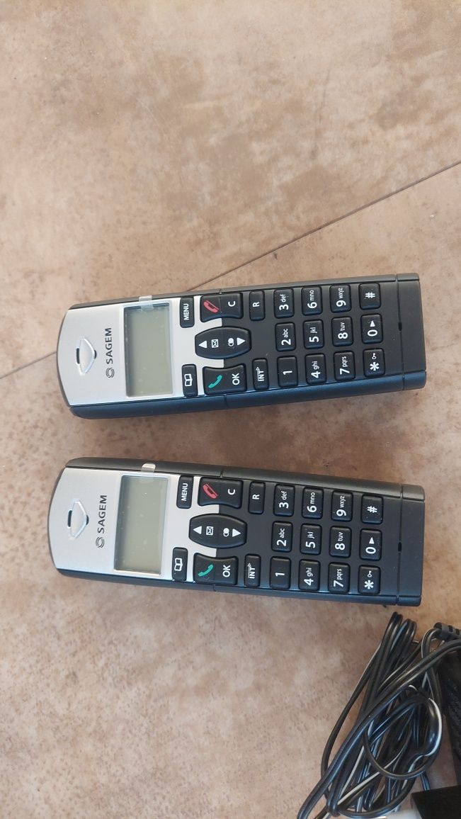 2 x telefon Sagem bezprzewodowy z bazą kpl. Nowe