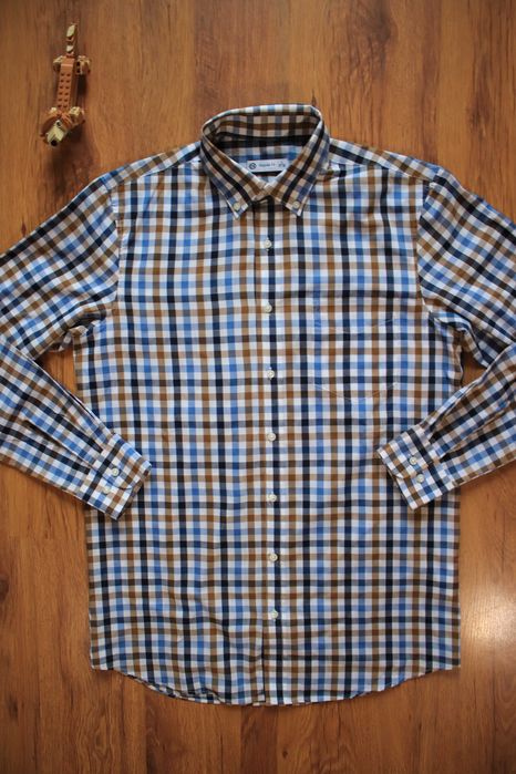 Koszula C&A r. S męska bawełniana w kratkę wielokolor. dł. rękaw