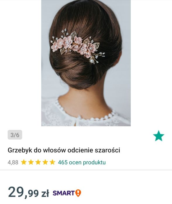 Piękny, różowy, grzebyk do włosów