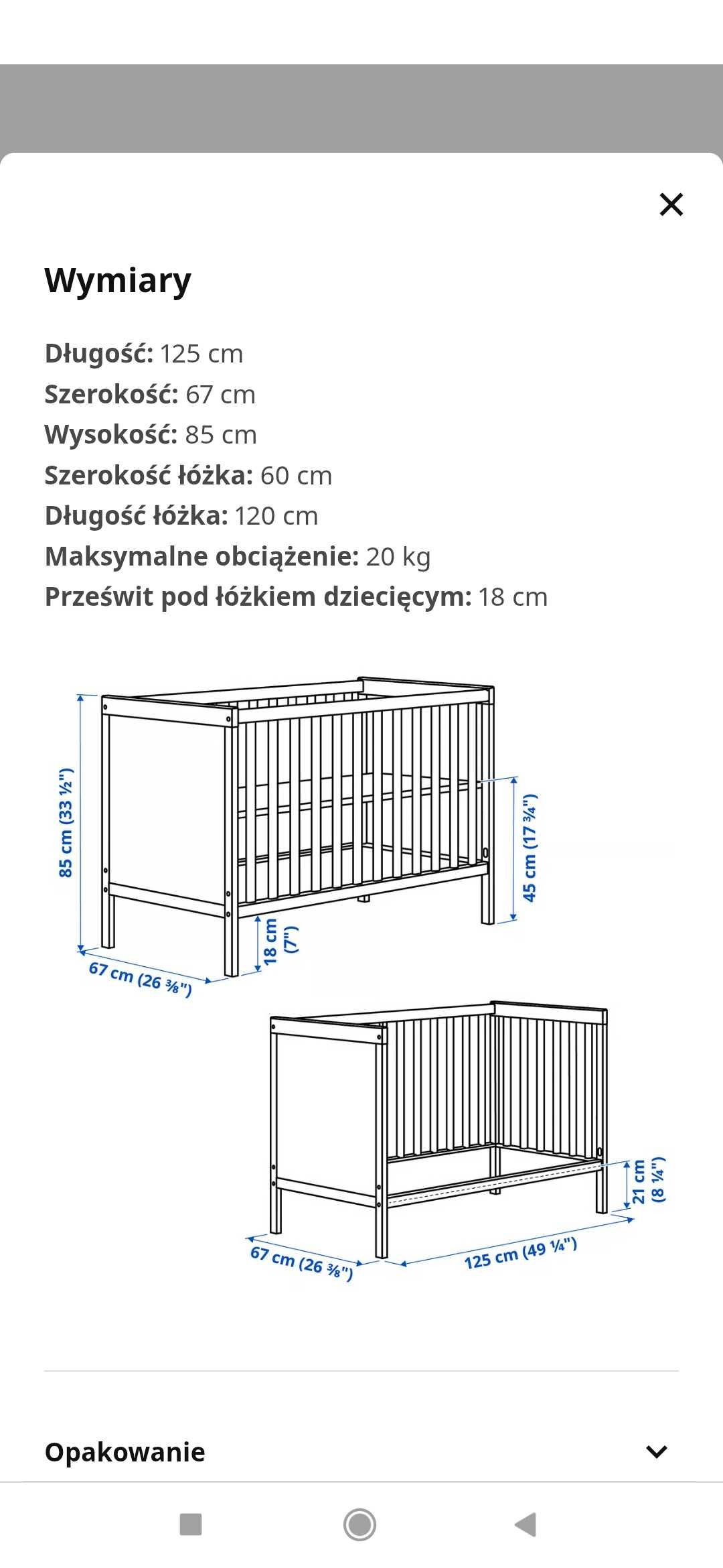 Ikea łóżeczko - SUNDVIK Łóżko dziecięce, biały, 60x120 cm
