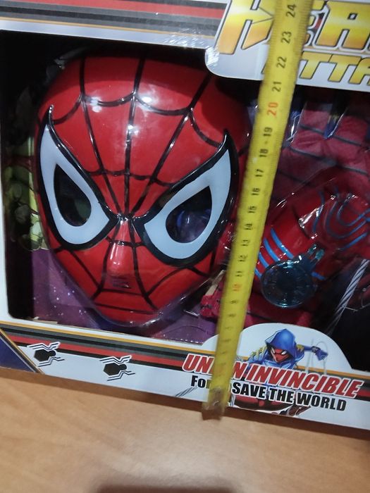Pack Spiderman máscara figura e luva atira teias