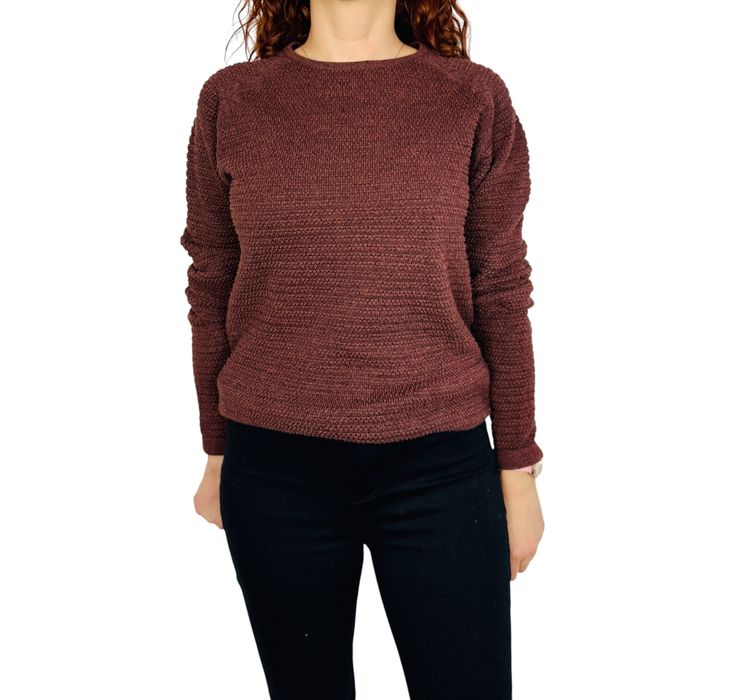 Brązowy sweter o grubym splocie S 36