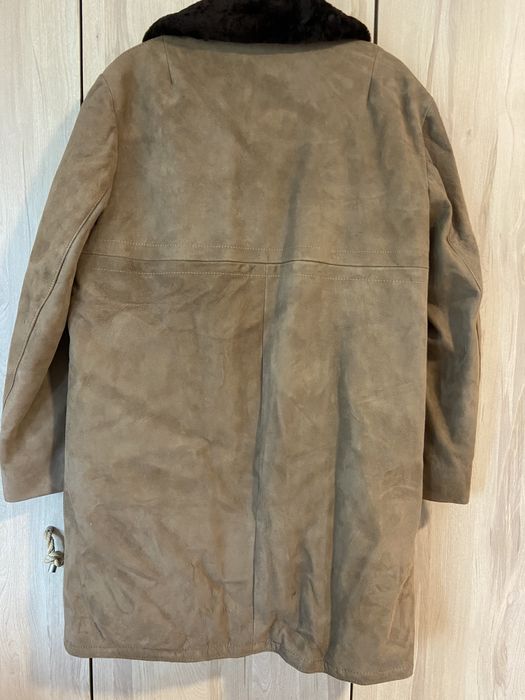 Brązowy męski kożuch Borg M/50 nowy z metką skóra, baranica skórzany,