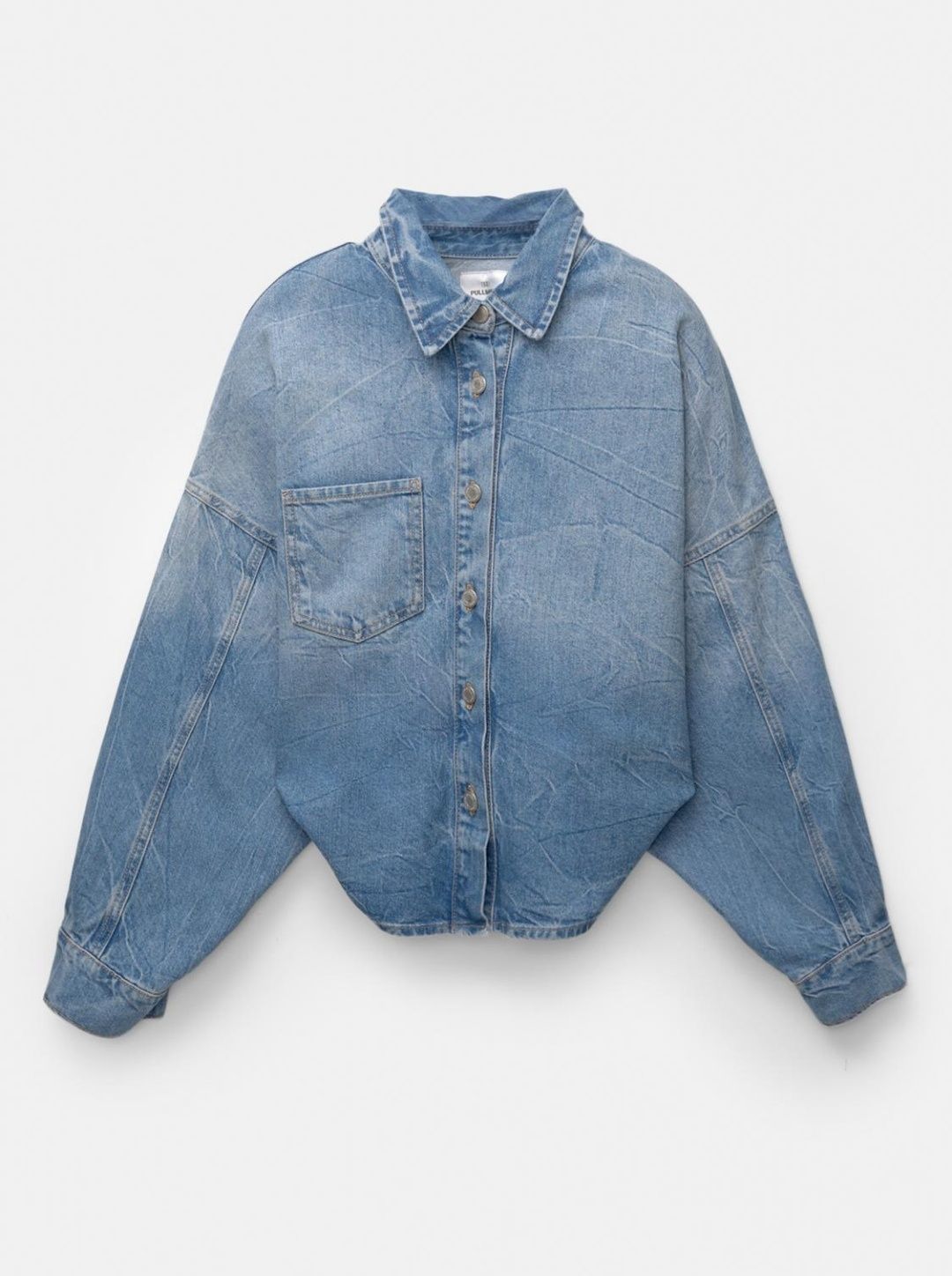 Укорочена джинсова сорочка PULL&BEAR