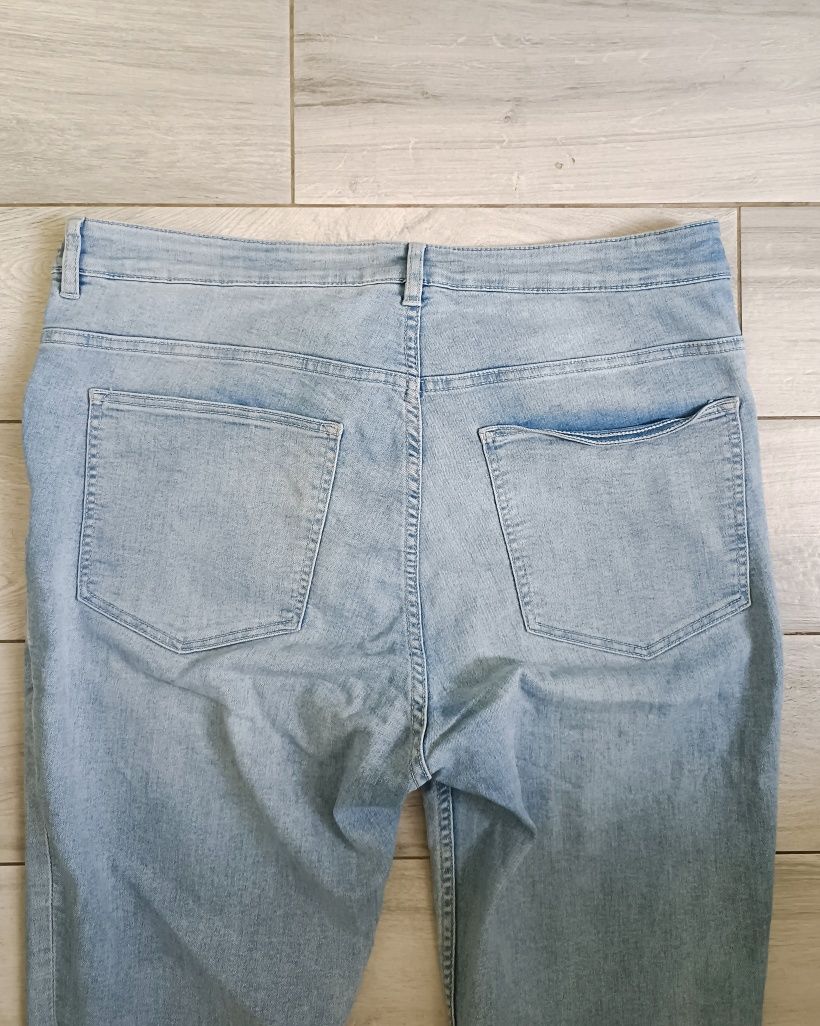 Jeansy H&M wysoki stan 48 elastyczne wąskie nogawki Plus size