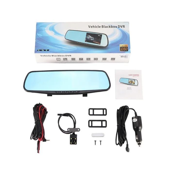 Wideorejestrator samochodowy DVR-01 Lusterko 4,0 cala + kamera cofania