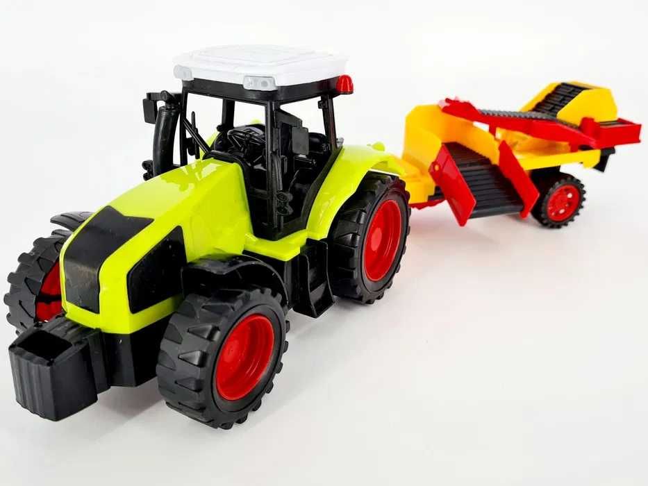 Traktor z maszyną rolniczą nowy zielony _ zabawka