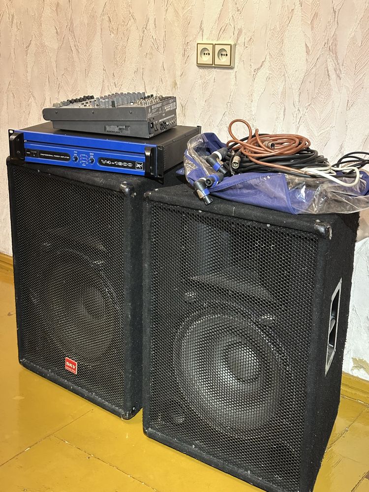 Колонки SKV club 450, behringer xenyx 1204 fx