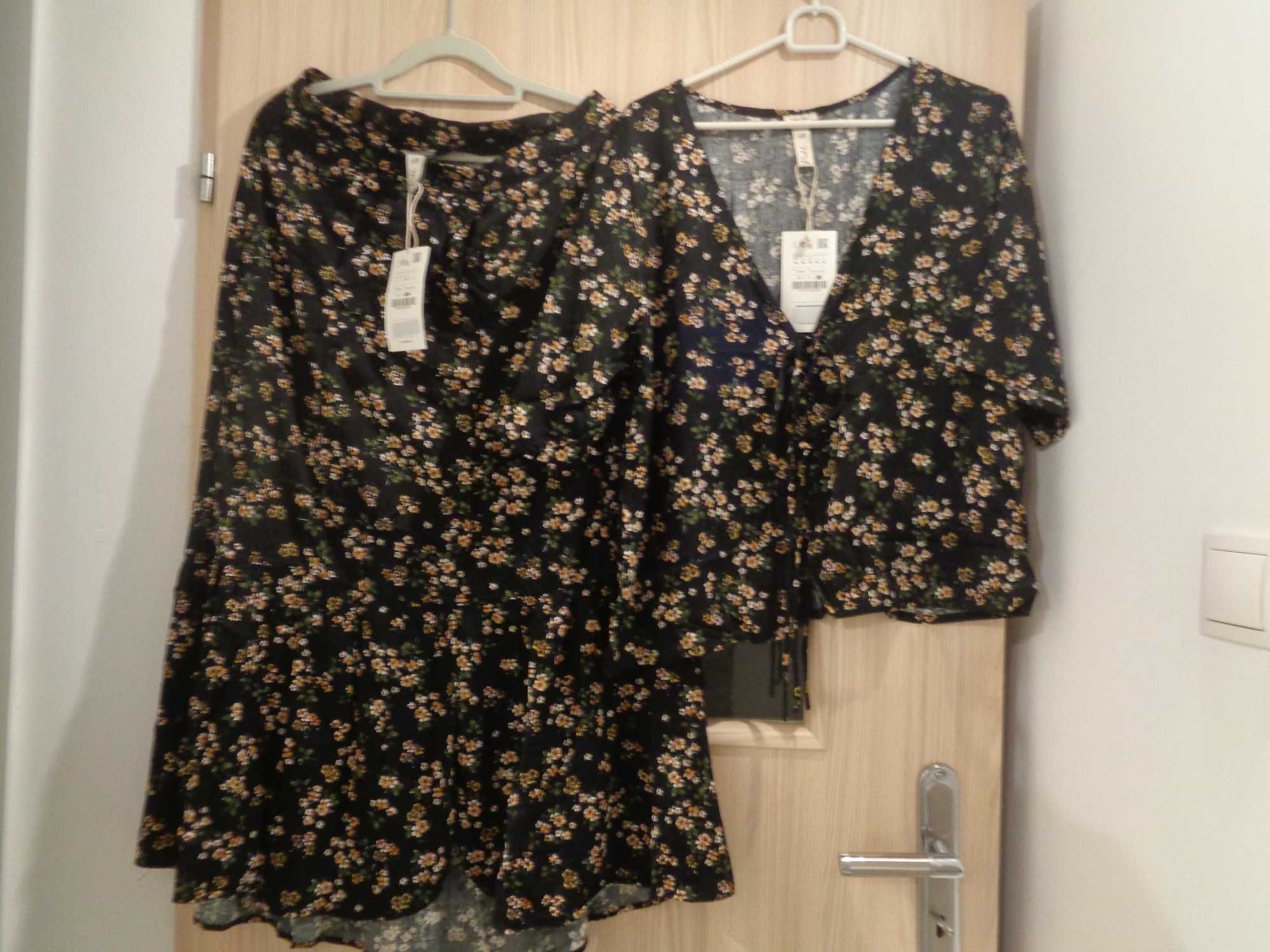 komplet spódnica maxi długa i bluzka narzutka L/XL Pull & Bear