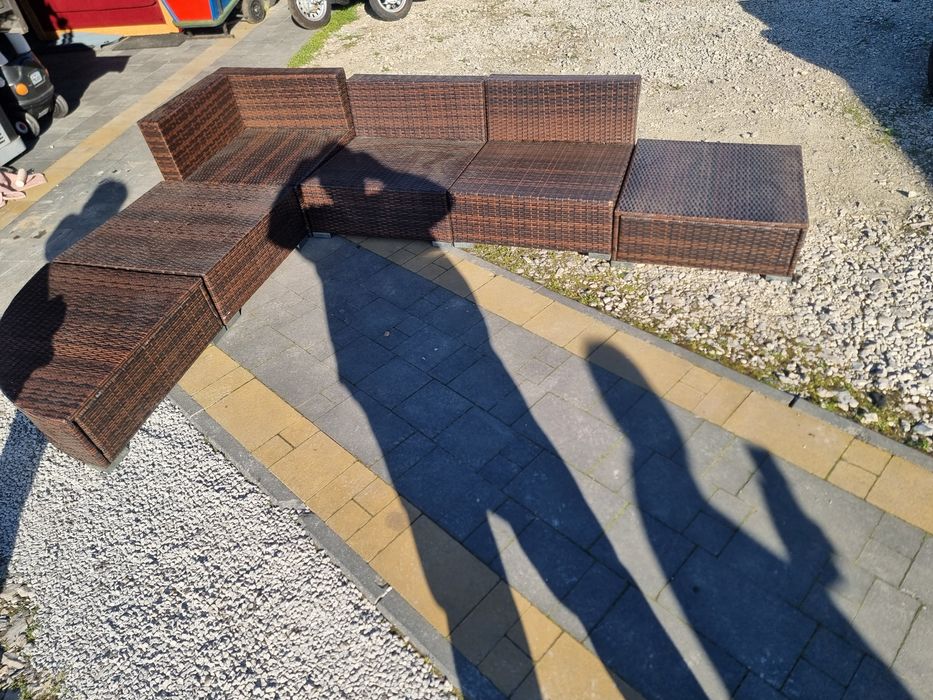 Duży zestaw z techno rattanu który można dowolnie konfigurowac 6 eleme