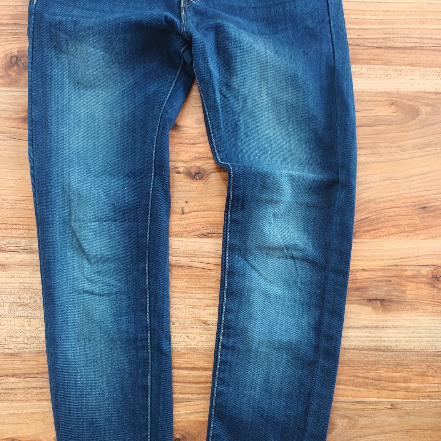 Nowe elastyczne jeansy rurki jegginsy niebieskie spodnie jeansowe M 38
