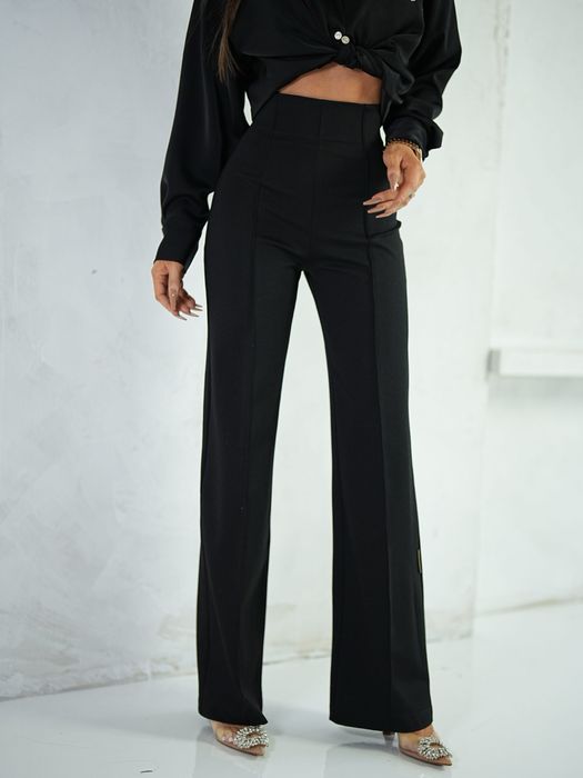 Szerokie spodnie FOREVER La Manuel czarne XS