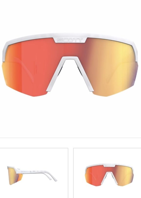 Óculos Originais SCOTT Shield Compact White Mate Red Chrome/Cat3.