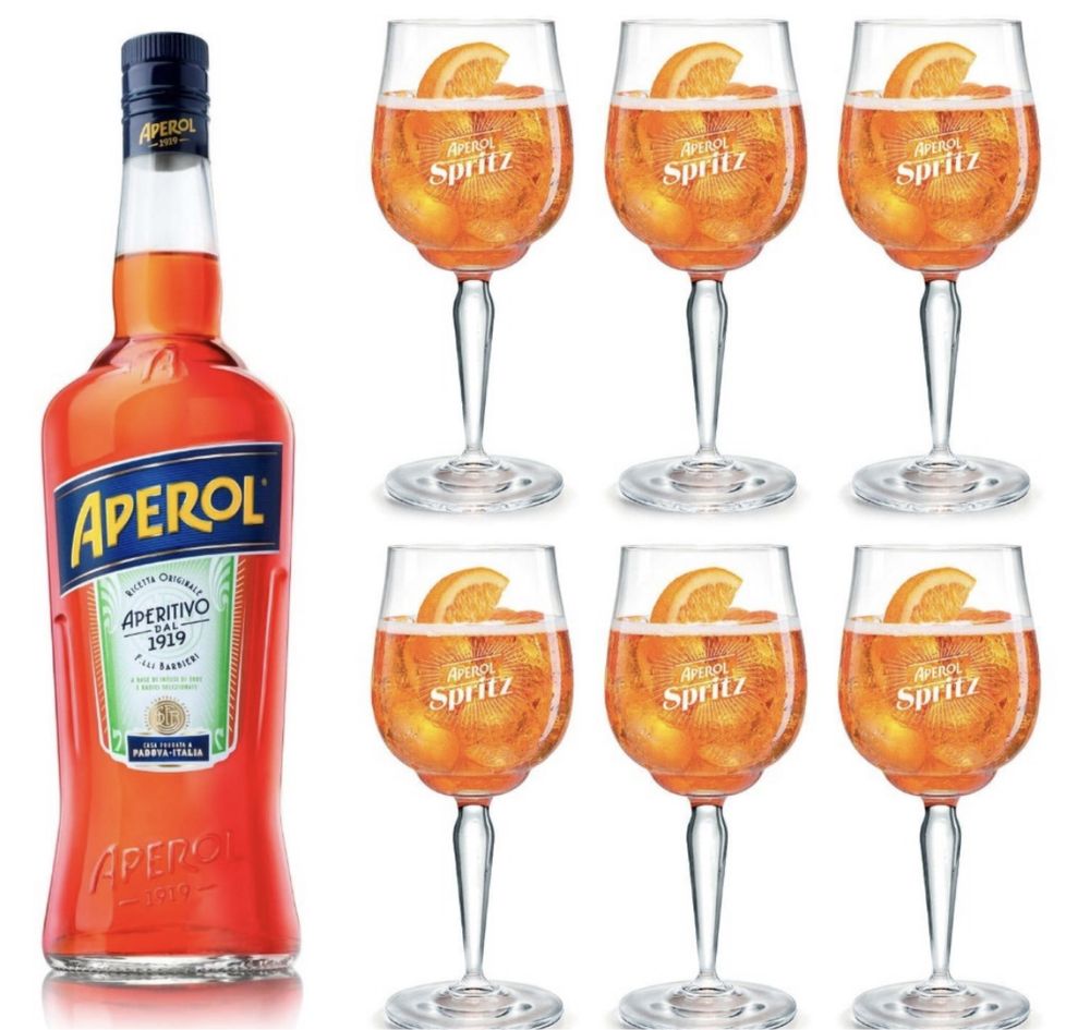 Kieliszki do Aperol Spritz!2 sztuki!Nowa szata graficzna!Okazja!