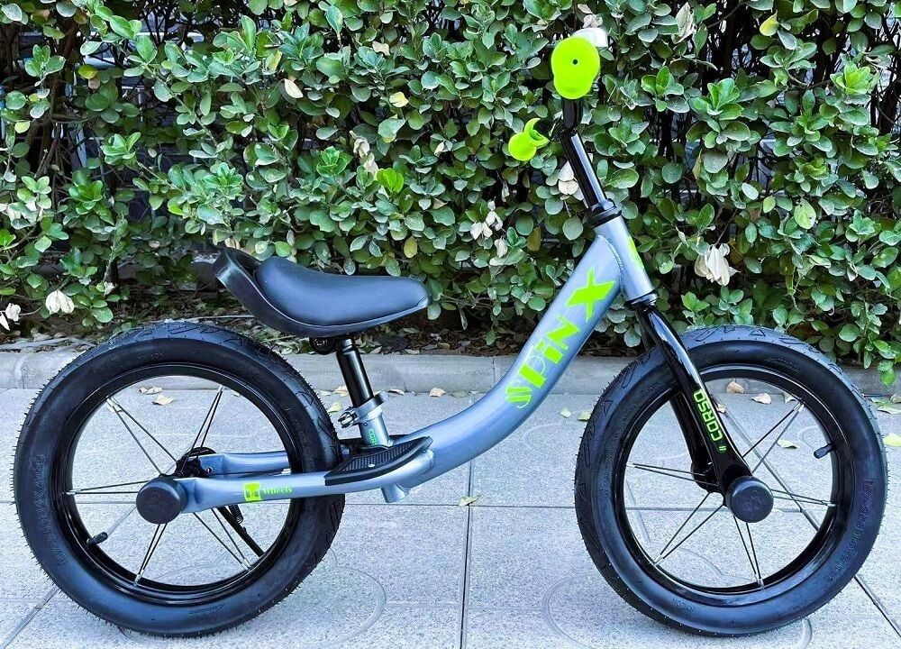 Велобіг,беговел "CORSO Spin-X" колесо 14",надувні колеса, підніжка,