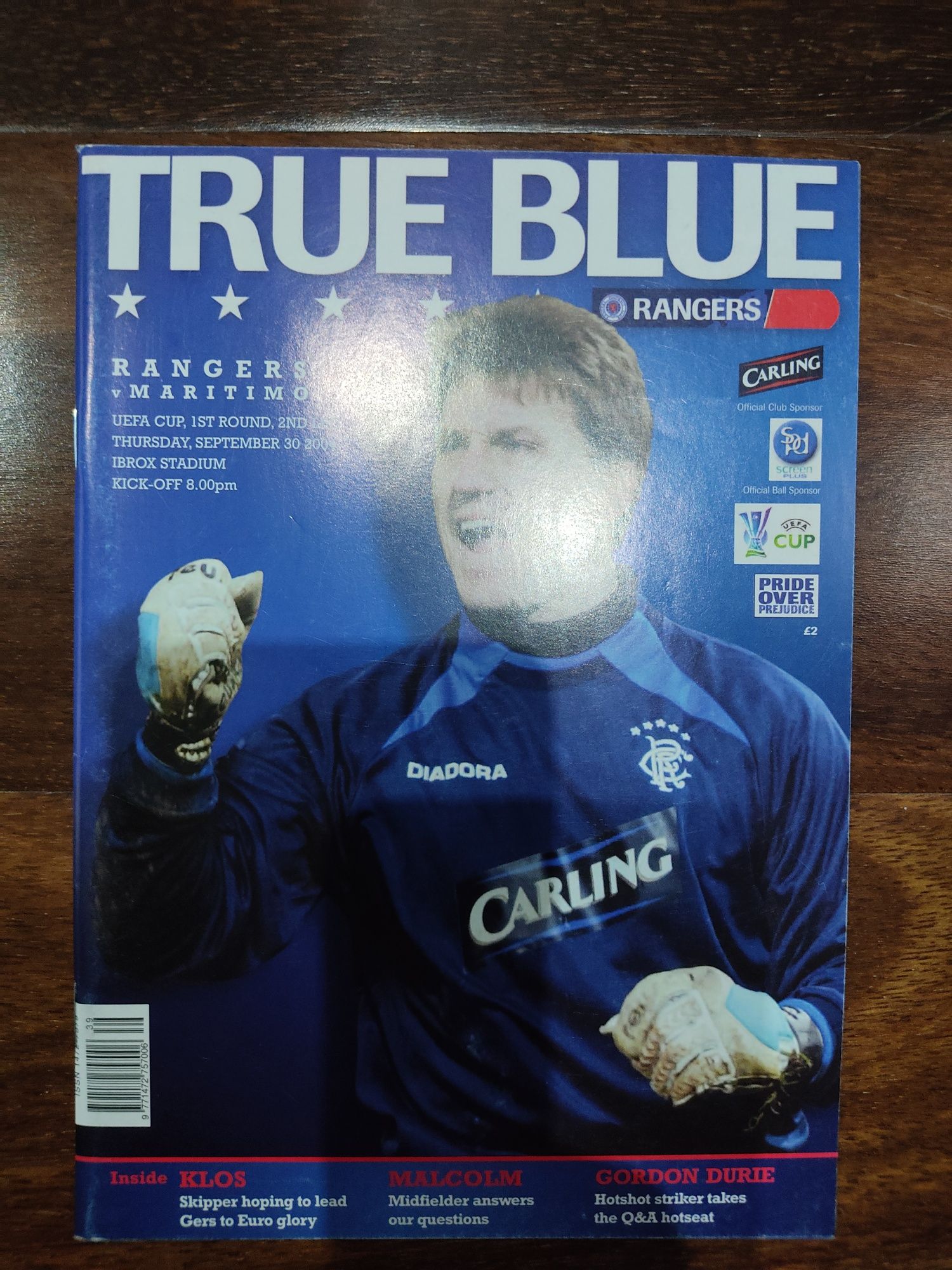 Programa oficial Rangers Marítimo UEFA 2004/05