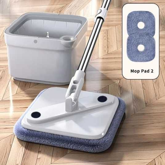 Комплект швабра с ведром для мытья полов Mop with bucket, с отжимом