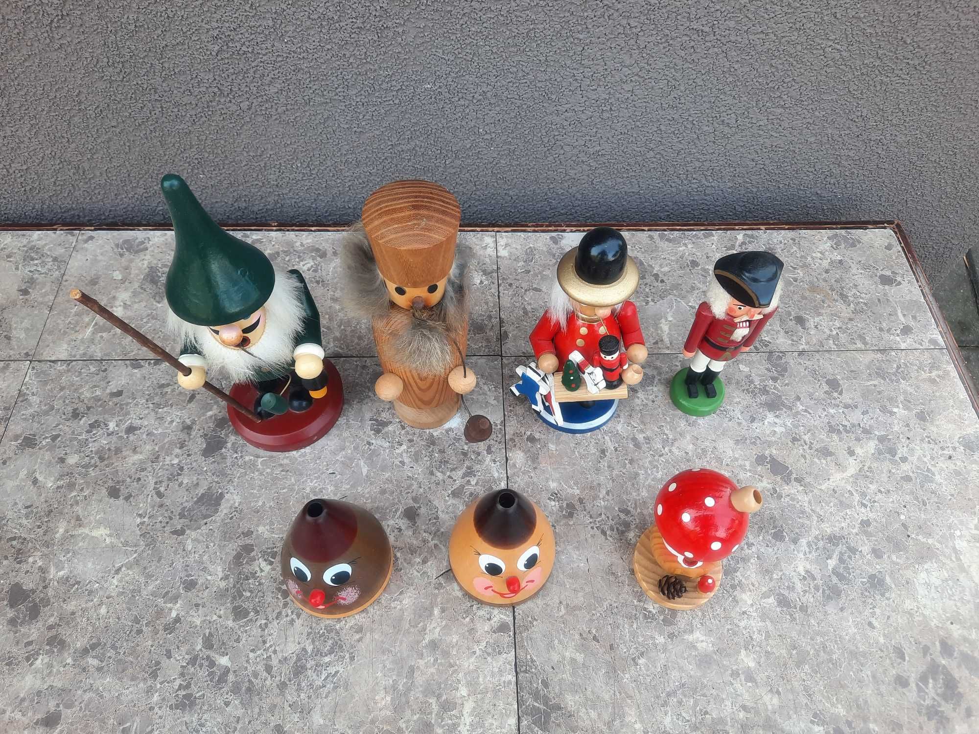 nr6 Zestaw 7szt drewnianych figurek kadzidełka kominki zapachowe dziad