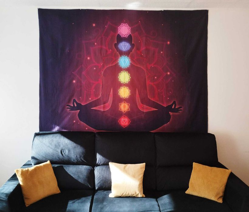 Gobelin/tkanina na ścianę/makatka "Red Meditation", ok. 2m/1,5m, nowa