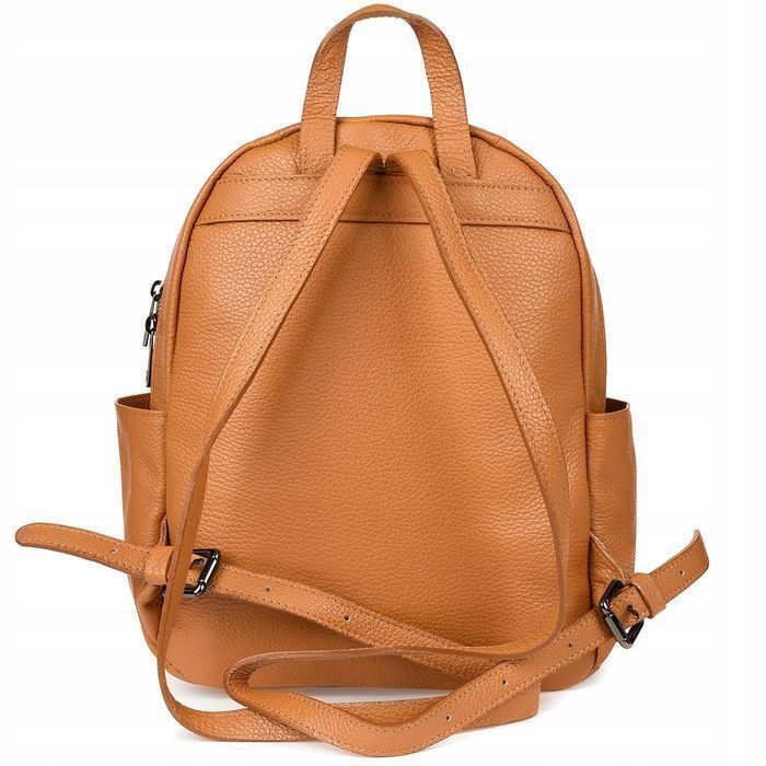 Mały skórzany plecak damski elegancki pojemny A5 miejski do pracy nowy